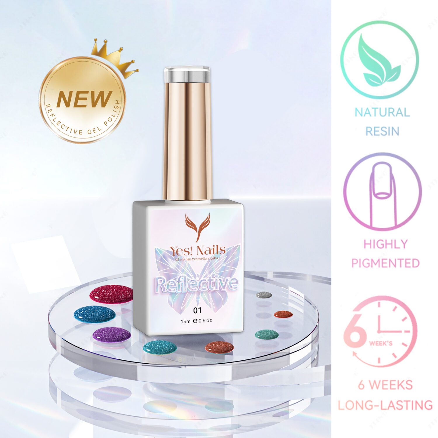 Alternative view of REFLECTIVE DISCO FLASH  BLING GEL COLLECTION