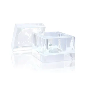 Alternative view of LARGE GLASS RAINBOW DAPPEN DISH with Lid