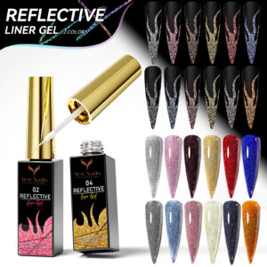 REFLECTIVE DISCO LINER ART GEL POLISH 12 COLORS SET