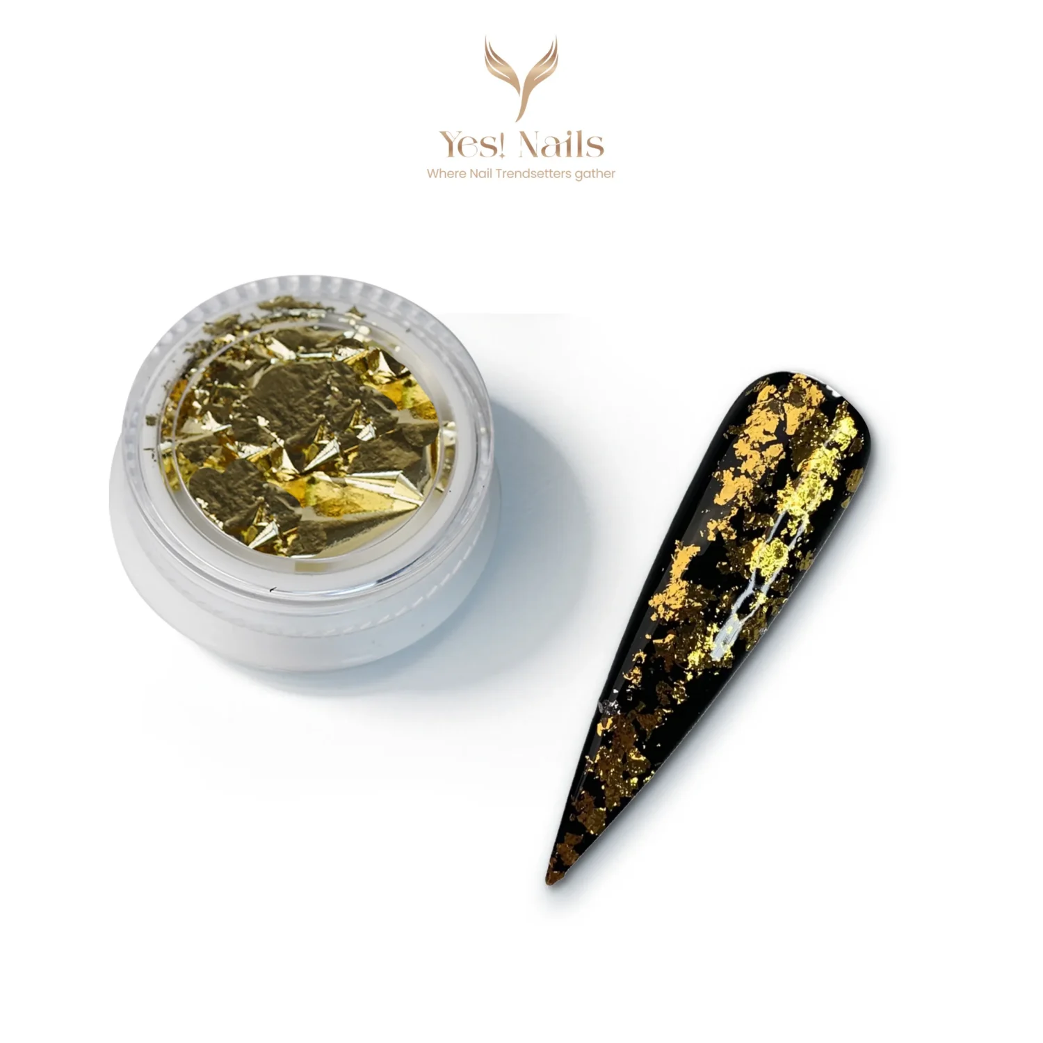 Alternative view of Metallic Foil Flakes – Nail Art Decoration Set