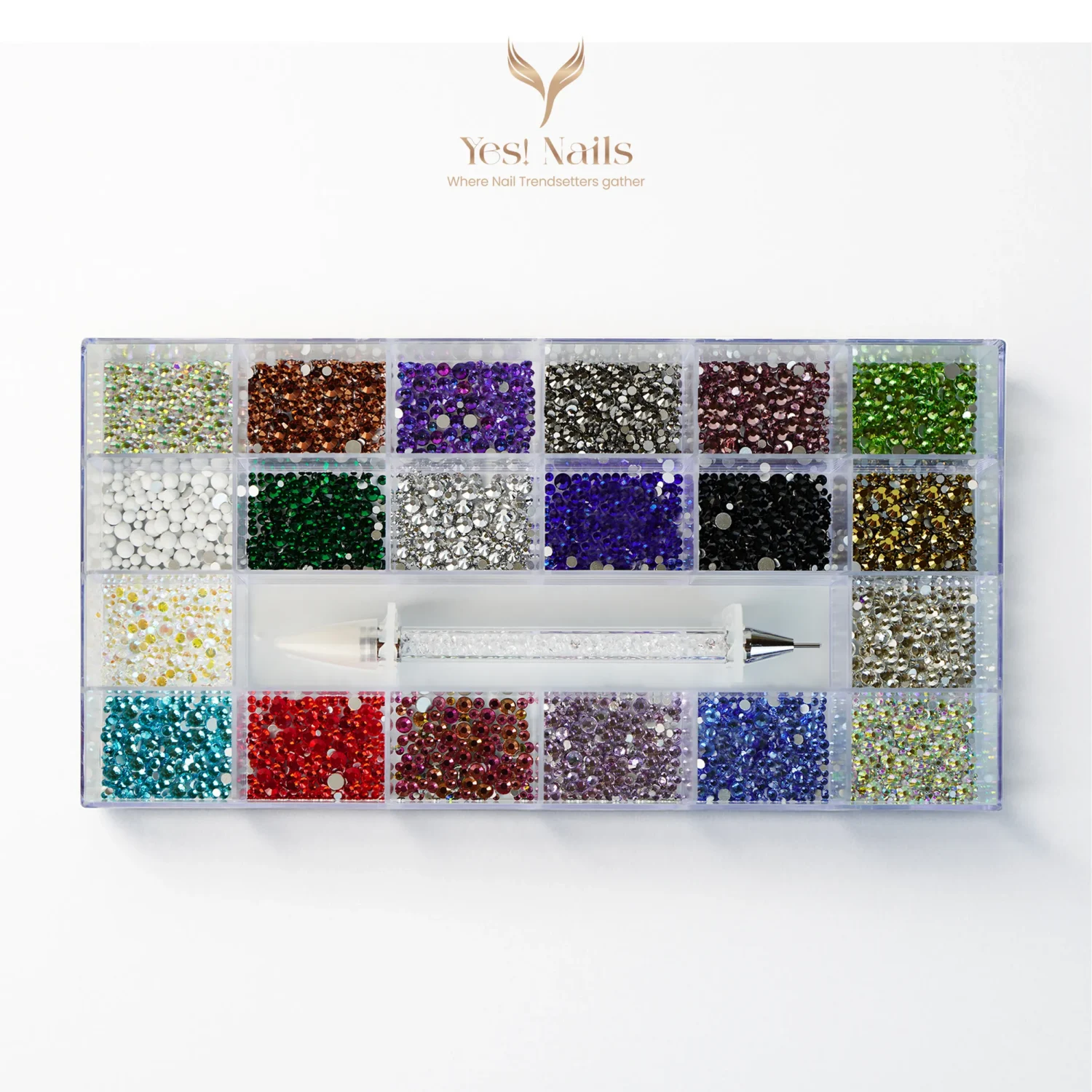 NAIL RHINESTONES SET – MULTI-COLOR with Picker Tool