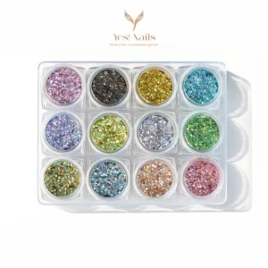 Alternative view of Rainbow Holographic Nail Glitter Set