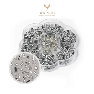 Silver Metal Nail Charms Set