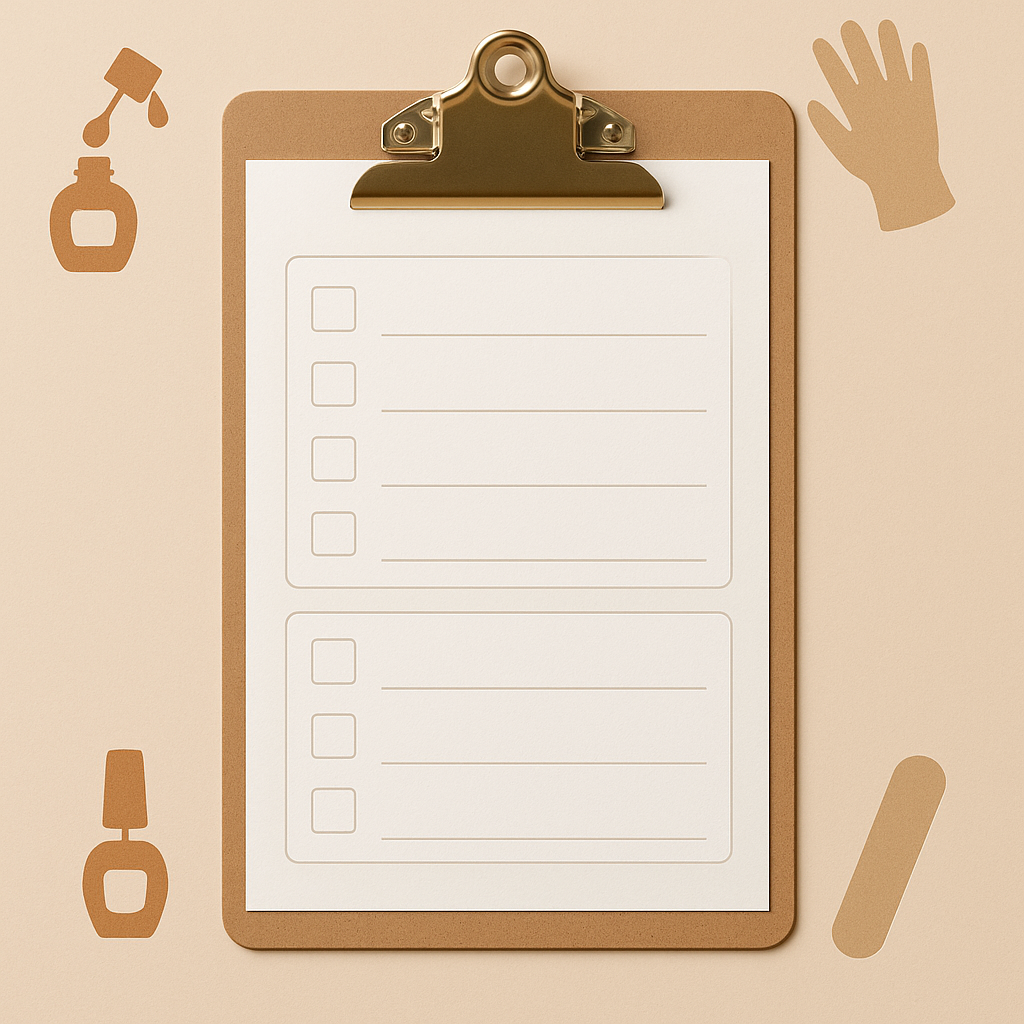 Daily and weekly nail care checklist template (1:1)