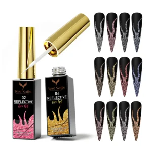 REFLECTIVE DISCO LINER ART GEL POLISH 12 COLORS SET