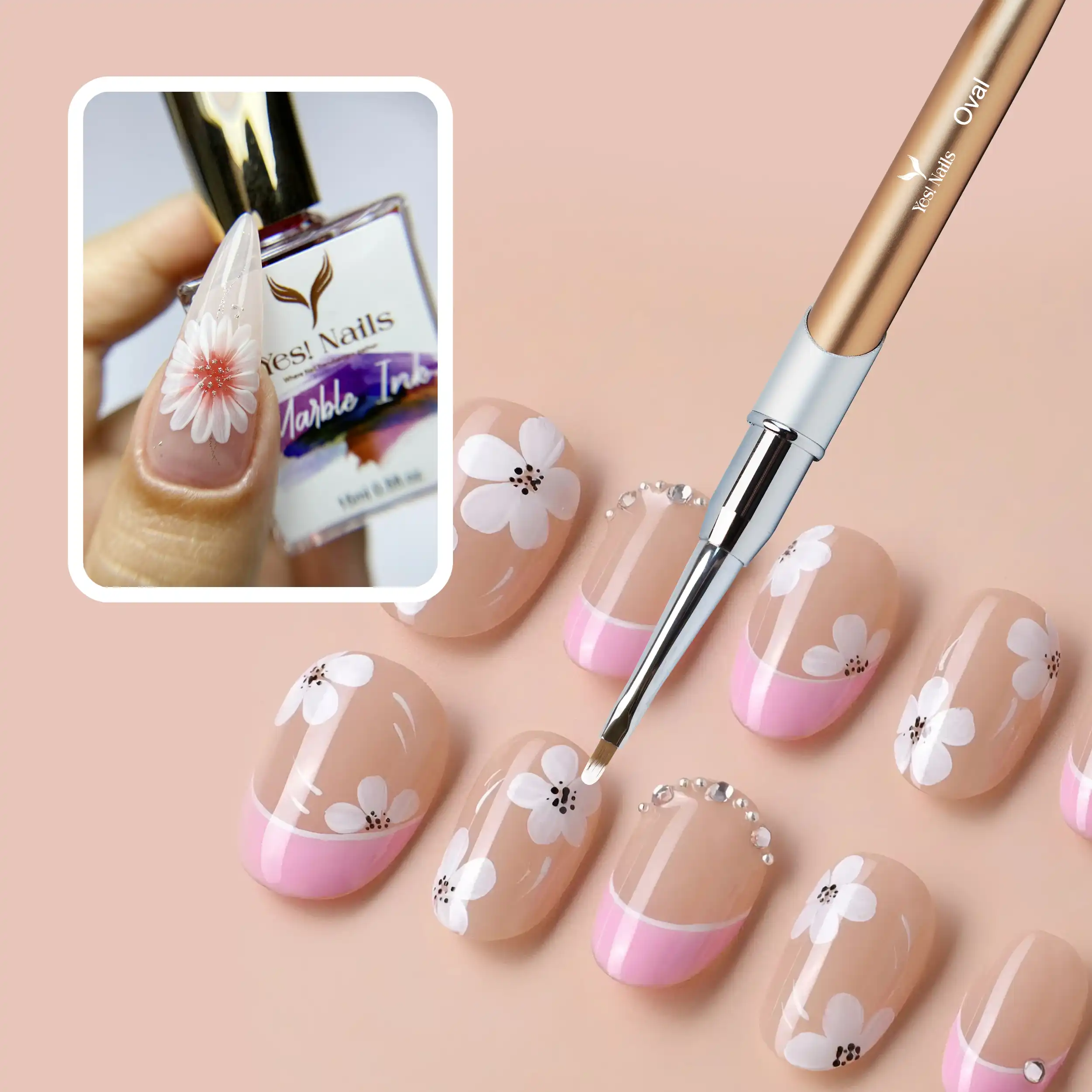 MINI OVAL NAIL ART BRUSH - 6mm - Image 2