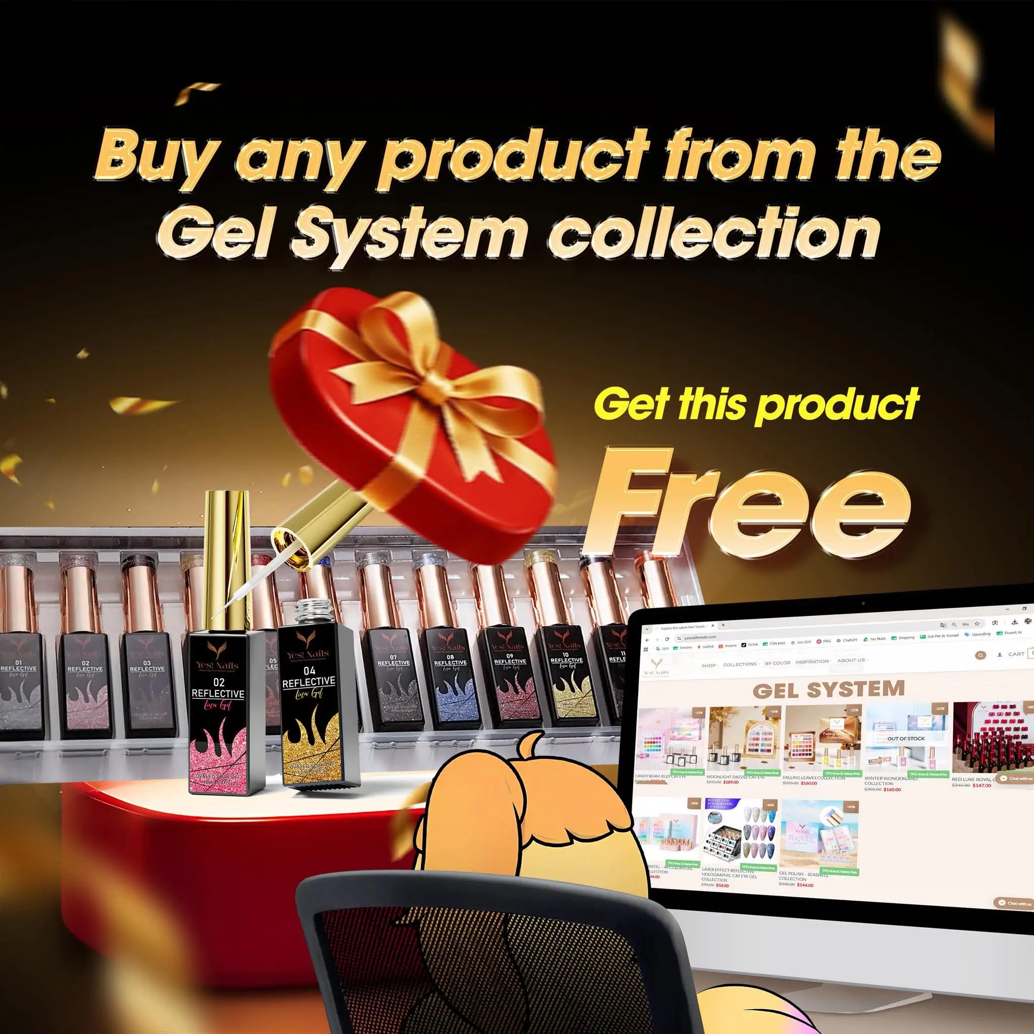 Buy any Gel System product, get a Free Reflective Disco Liner Set